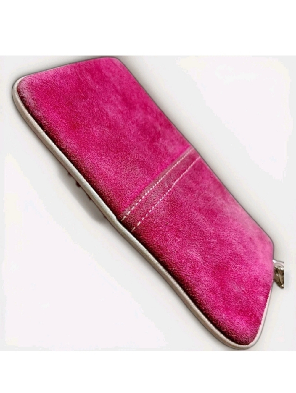 Coach Vintage Pink Suede Wristlet Y2K Varsity C Logo Bag Berry Leatherware 1941 - Picture 3 of 6